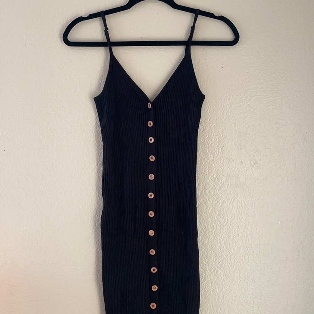 Black midi dress
